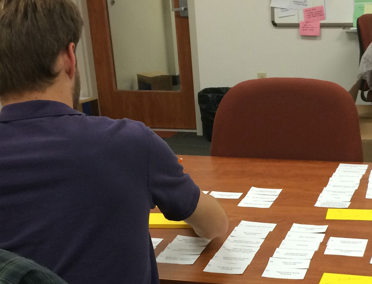 Open card sort for student categories